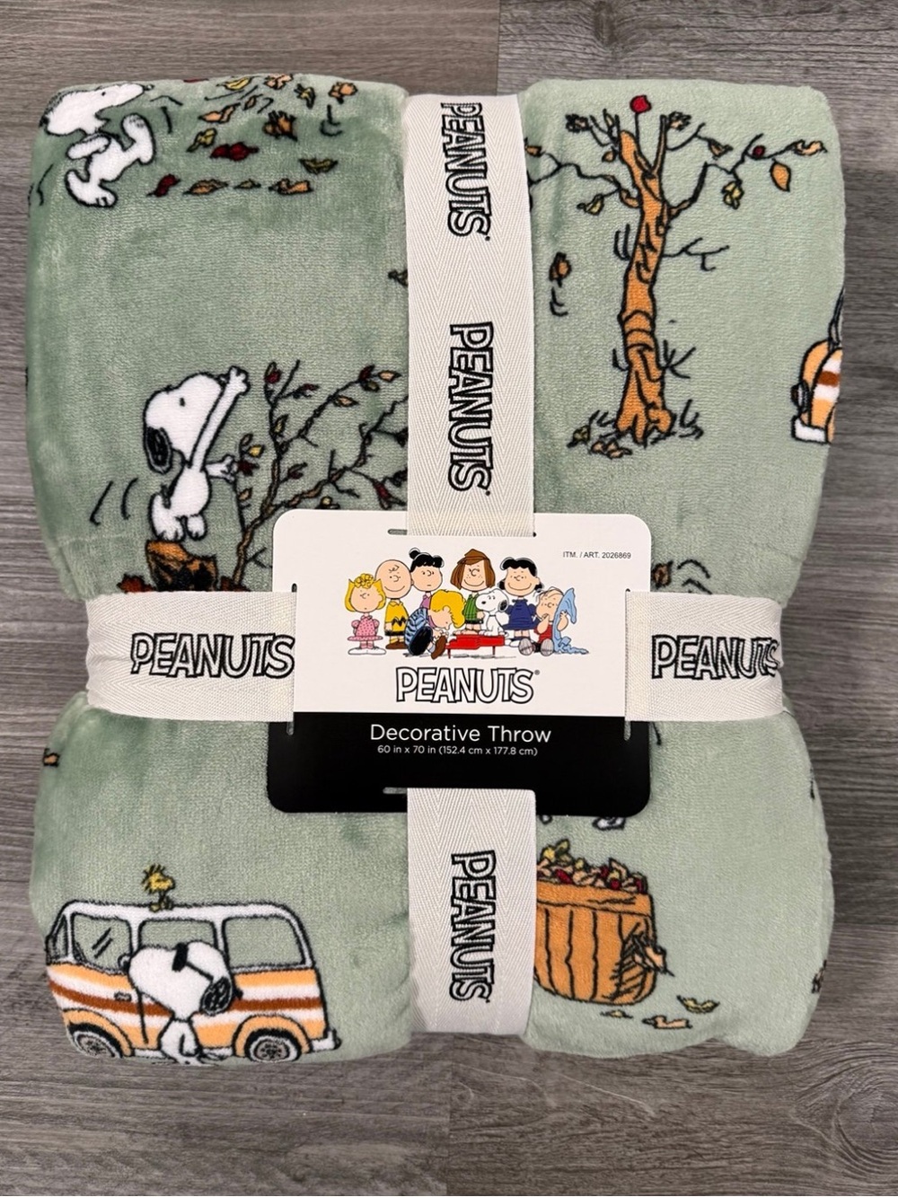 Peanuts Snoopy Fall Throw Blanket Fall Leaves 60”x 70” NWT